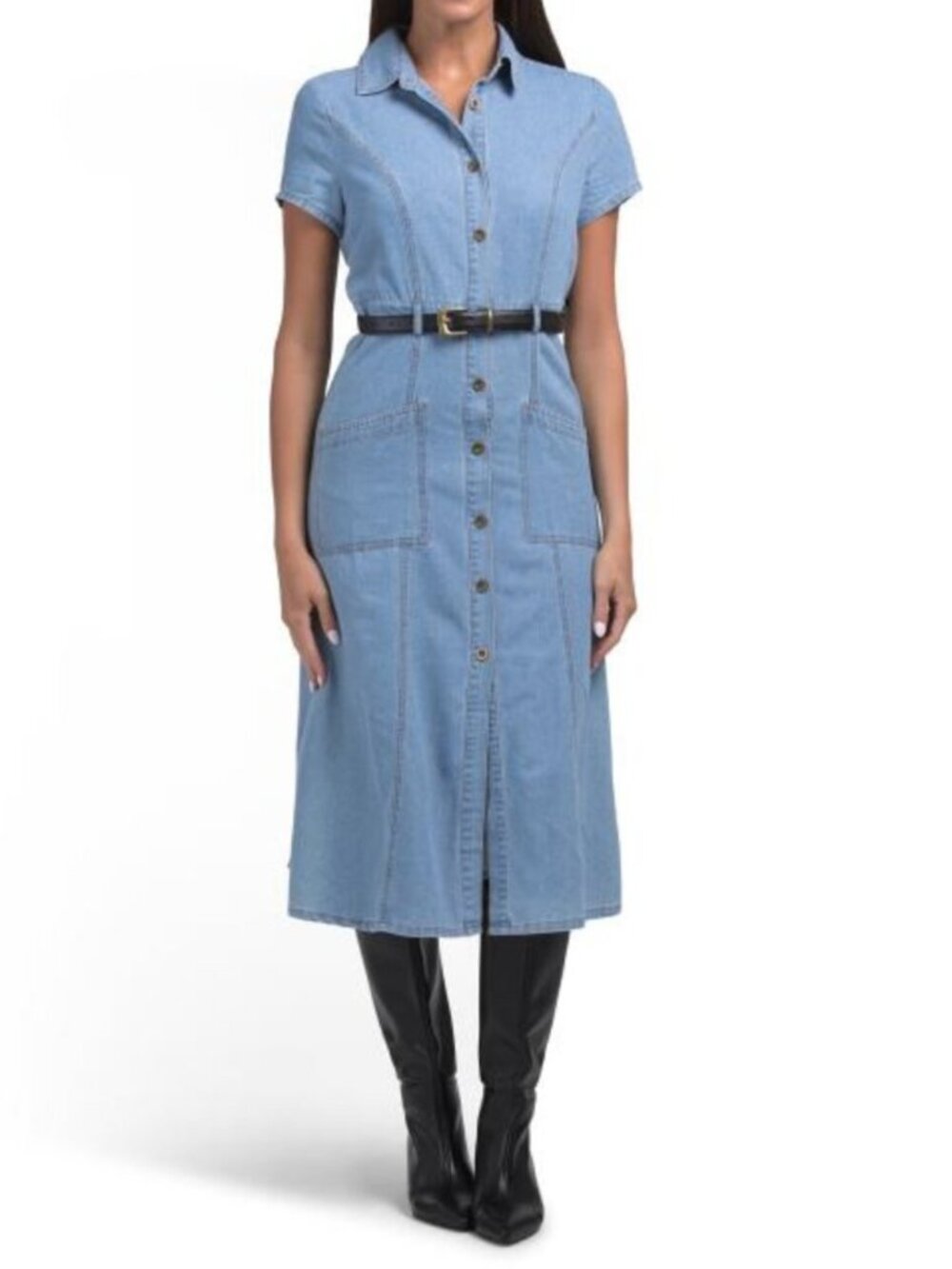 WDNY Puff Sleeve Denim Dress